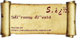 Sárossy Évald névjegykártya